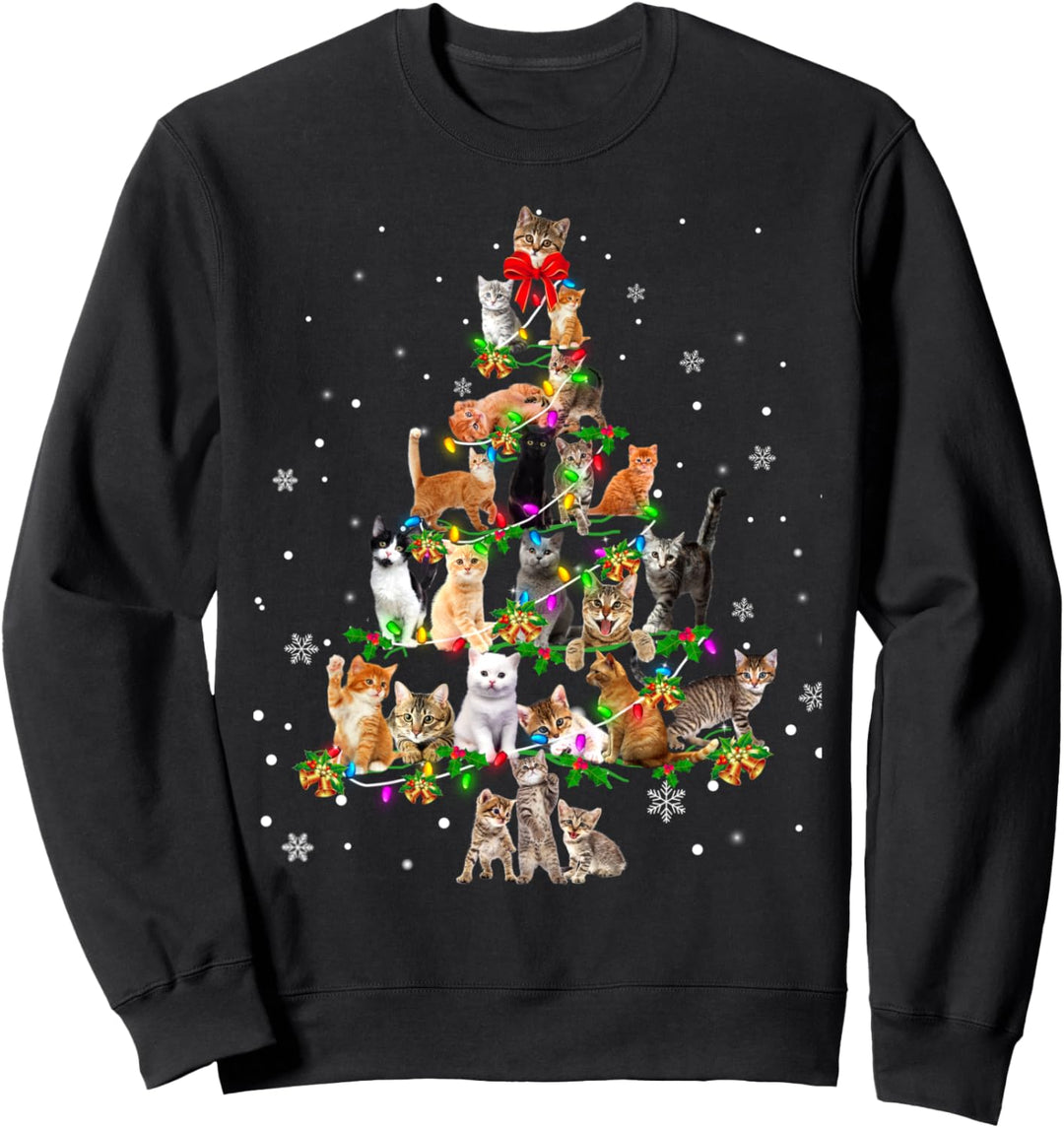 Cat Christmas Tree Xmas Gift Sweatshirt