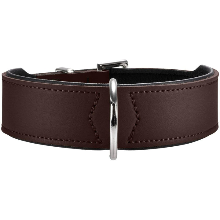 HUNTER BASIC Hundehalsband, beschichtetes Spaltleder, Kunstleder, schlicht, robust, witterungsbestän