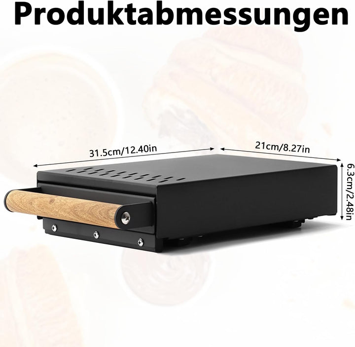 Sudschublade, Abklopfschublade für Siebträger mit Echtholzgriff, Knockbox aus Edelstahl mit Rutschfe