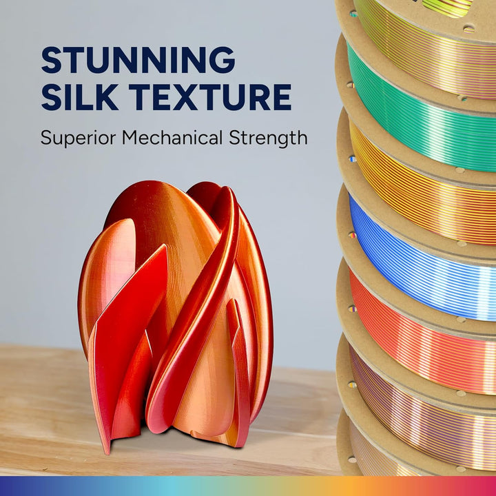 OVERTURE Dual Color Silk PLA Filament 1.75mm, 1kg 3D Drucker Filament Seide PLA, Massgenauigkeit +/-