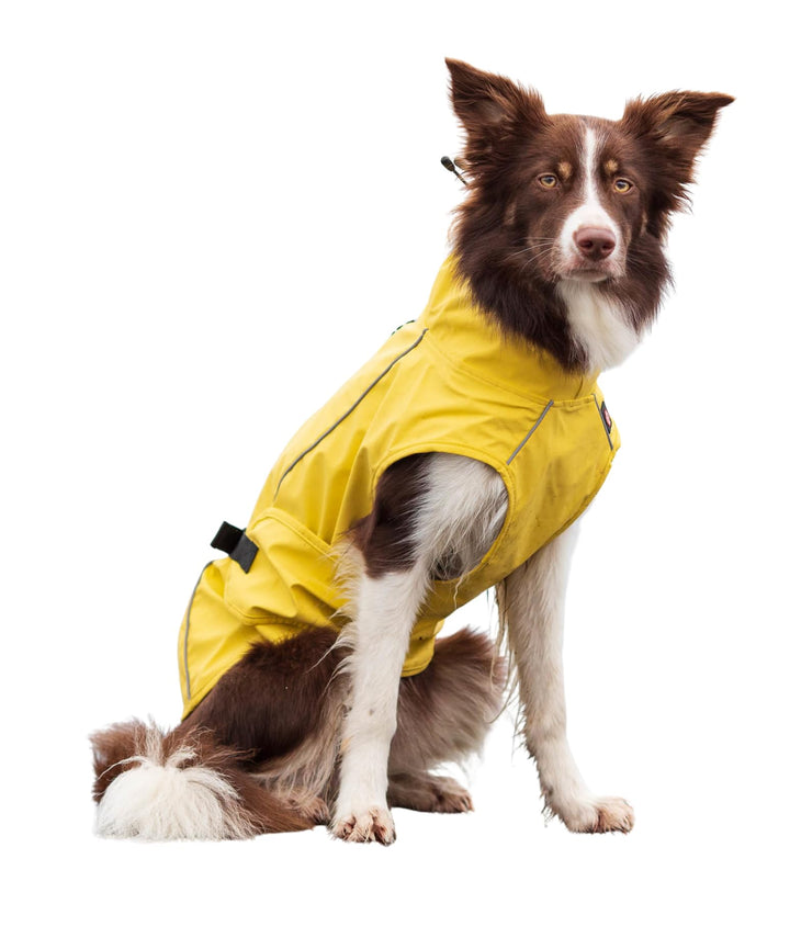 TRIXIE Regenmantel Vimy für Hunde XL gelb – Hunde-Regenjacke mit reflektierenden Elementen für mehr