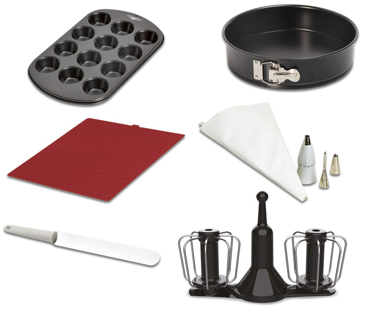 Moulinex XF389010 SEBAX Backset für Küchenmaschine Companion, Edelstahl, 24 Centimeters, Schwarz