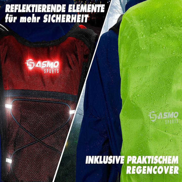 SASMO® Laufrucksack & Trailrunning Rucksack - Ultraleicht - 6L / 300g | isoliertes Thermofach | Lauf