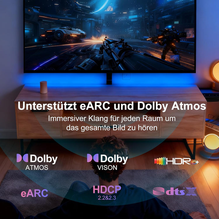 Glasfaser HDMI Kabel 6Meter 8K, 48Gbps Ultra High Speed Langes HDMI 2.1 Kabel Geflochten 8K@60Hz 4K@