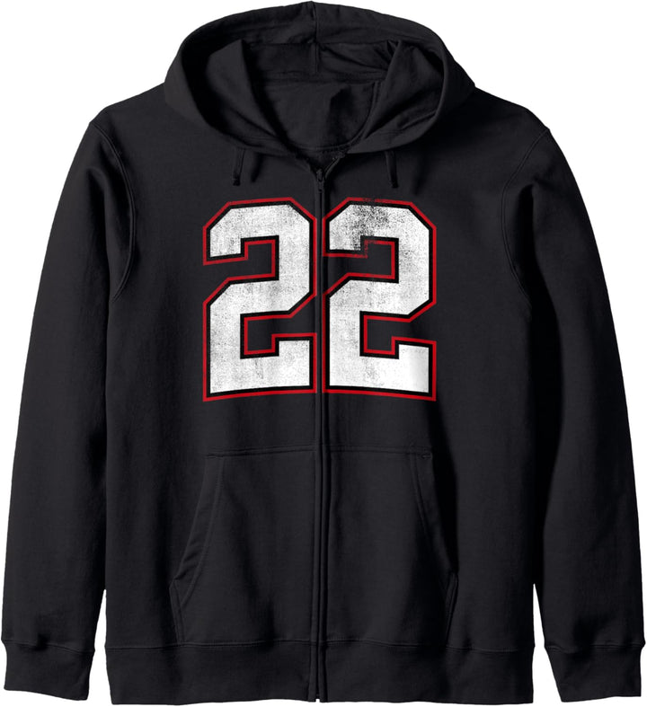 Number Twenty Two 22 Nummer zweiundzwanzig 22 Kapuzenjacke