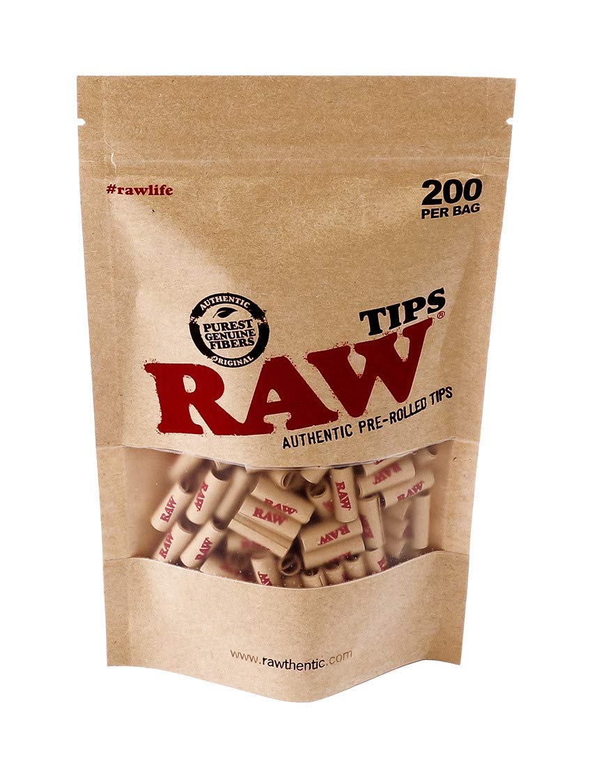 RAW Authentic Pre-Rolled Tips, 200 Tips pro Beutel 10 Beutel (2000 Tips)