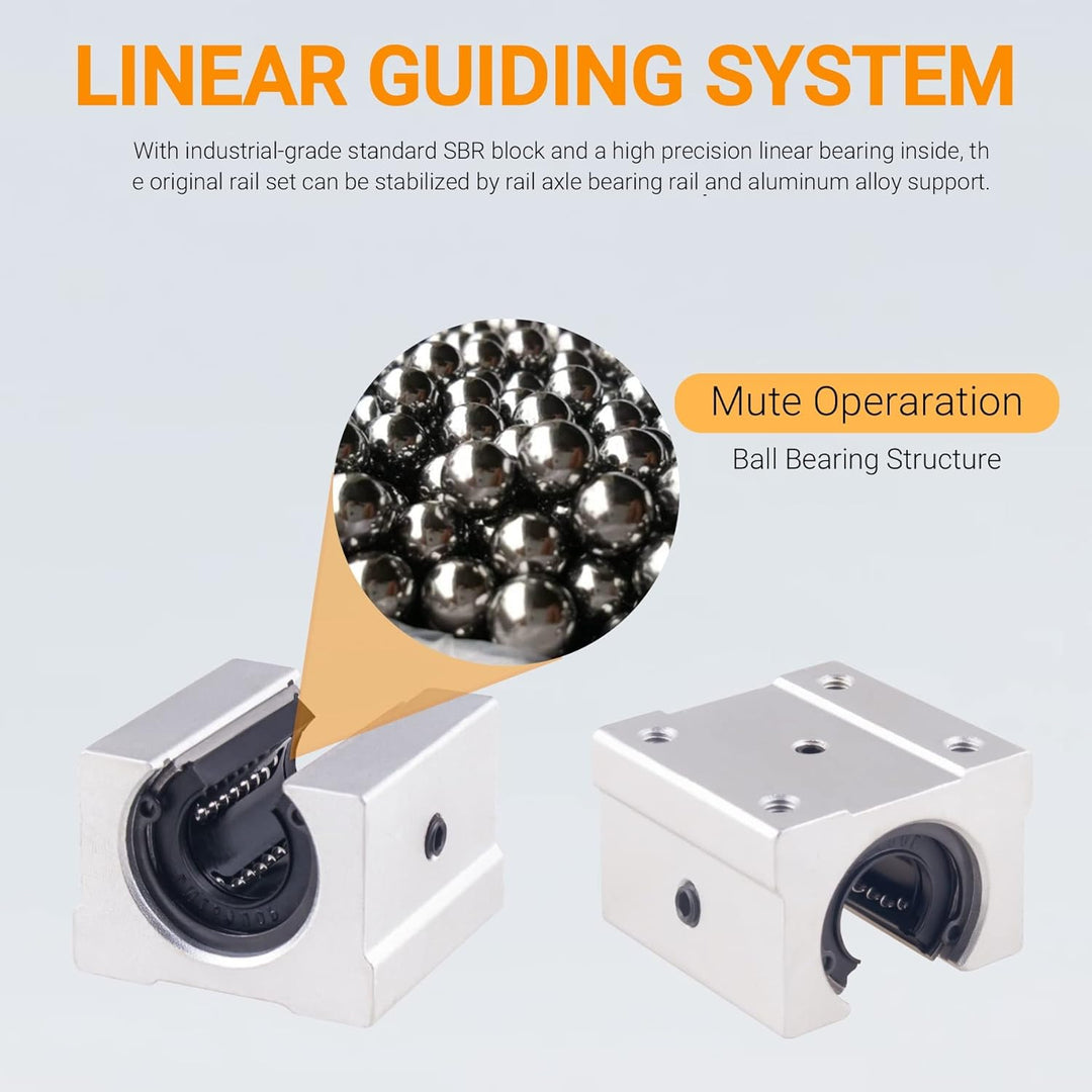 CNCYEAH 2 stücke Linearführung SBR16-500mm Linearführungsschiene + 4 Stücke SBR16UU lagerblöcken + 4