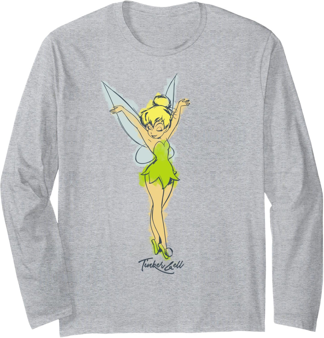 Disney Peter Pan Tinker Bell Watercolor Portrait Langarmshirt