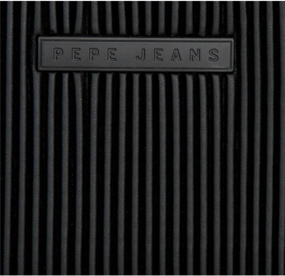 Pepe Jeans Aurora Umhängetasche Handyhalter Schwarz 11x17,5x2,5 cm Kunstleder Schwarz mobile Umhänge