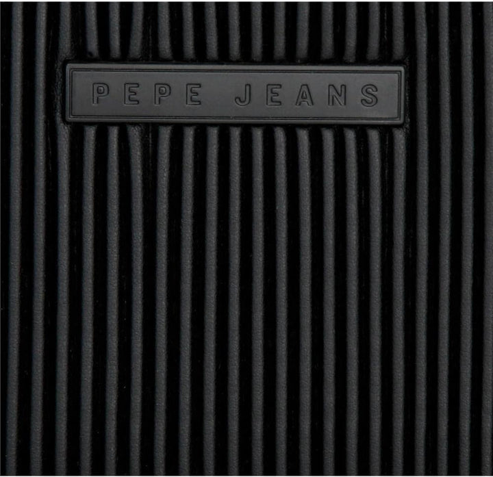 Pepe Jeans Aurora Umhängetasche Handyhalter Schwarz 11x17,5x2,5 cm Kunstleder Schwarz mobile Umhänge