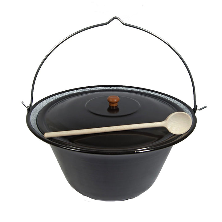 Set Gulaschkessel Gulaschtopf Emaille 30 Liter + Deckel + Gratis Kochlöffel