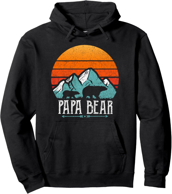 Papa Bär Vintage Daddy Vatertag Retro Papa Bear Pullover Hoodie