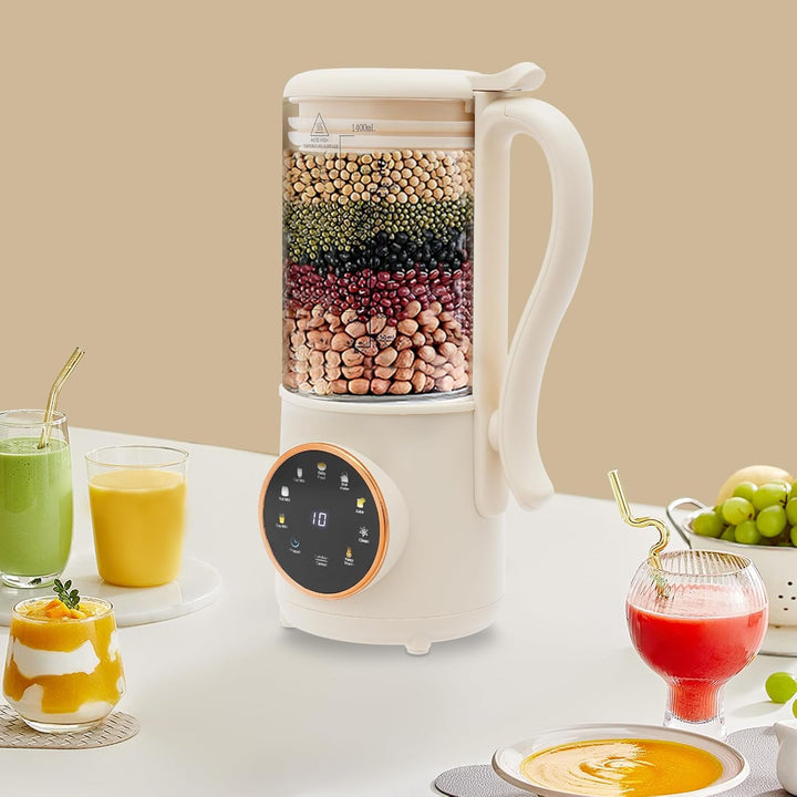 Sojamilchbereiter 600W 1400ml Nussmilch Maschine mit LED-Touch-Display und 16 Klingen Pflanzenmilchb
