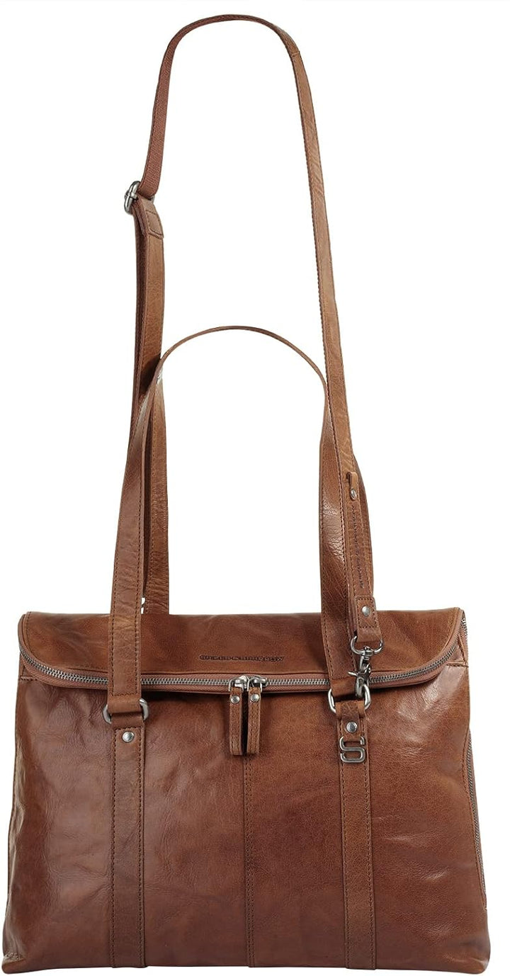 Spikes &amp; Sparrow Shopper Echt Leder Damen - 021284 Brandy, Brandy