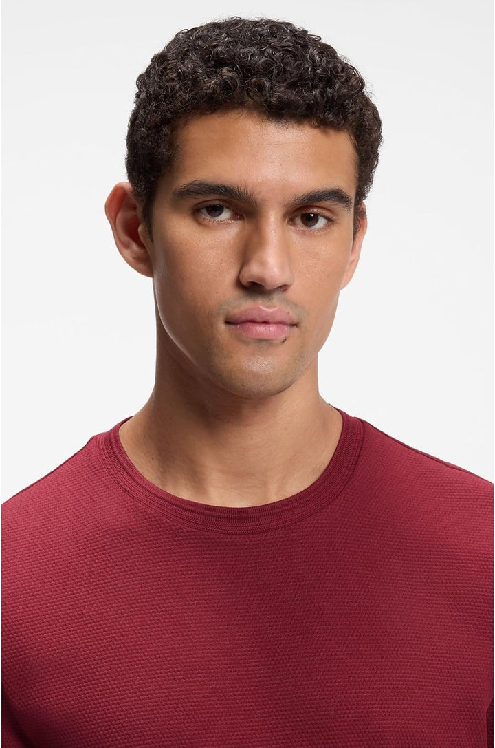 T-Shirt Aus Baumwoll-Mix Mit Bubble-Jacquard-Struktur S Mittel Rot611, S Mittel Rot611
