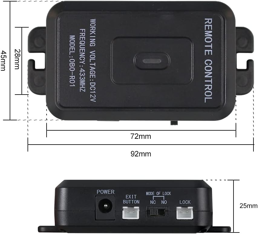 FUSYTULY Wireless Tür Access Control System Kit Set Fernbedienung Entriegeln + Elektrische Drop Bolt