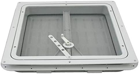 CR-MOESANCO® Moskitonetz + Montageschrauben, Dachfenster, 40 x 40 TF40, mit Kurbel für Wohnwagen