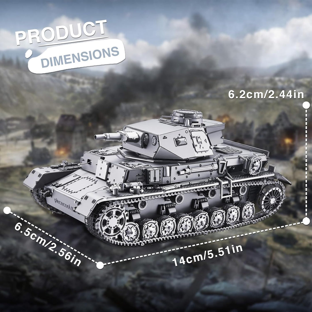 Piececool 3D Puzzle Metall Panzerkampfwagen 1:48 Panzer IV Panzer D, 3D Metall Puzzle Militärmodell