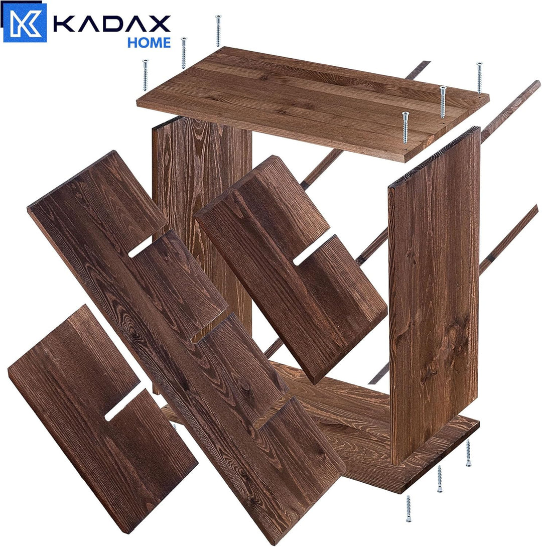 KADAX Weinregal aus Holz, 52 x 25.5 x 52 cm, Grosses Flaschenregal für viele Weinflaschen, rustikale