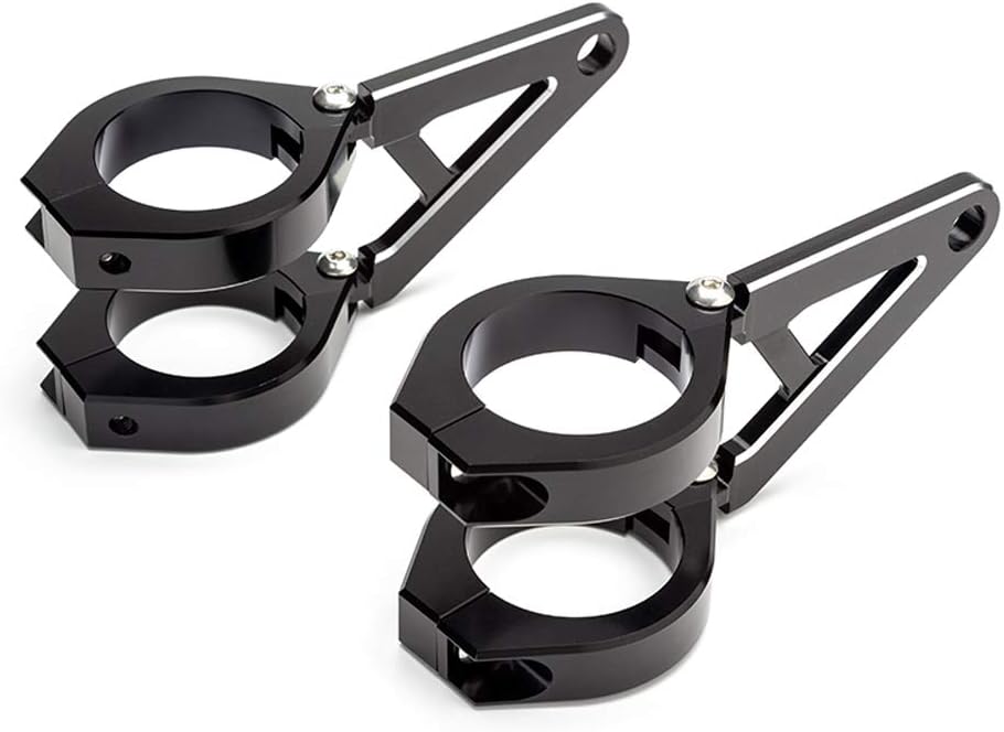 Motorrad Scheinwerfer-Halter mit Kurzen Arme für Massgefertigt Projekt Motorrad - Schwarz, 48-49mm,