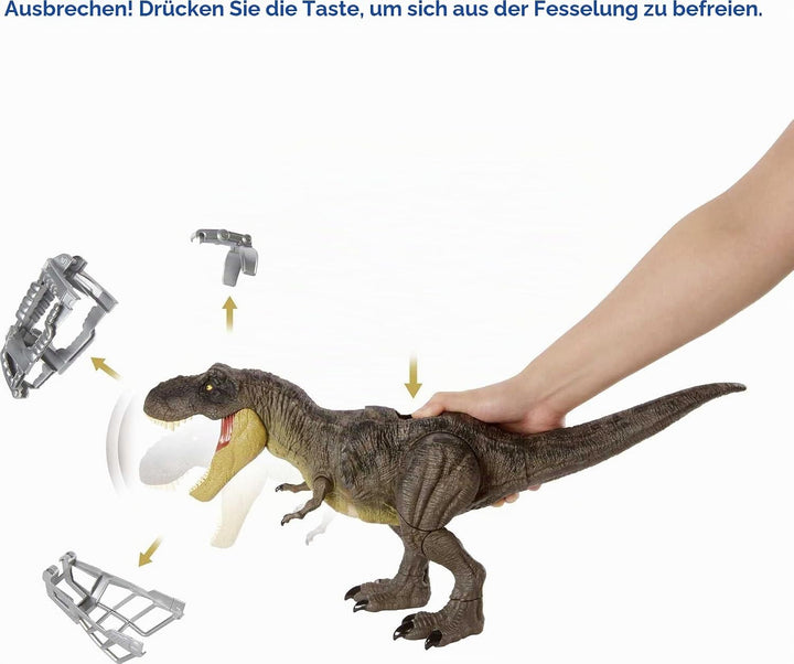 Jurassic World Stomp ‘N Escape Tyrannosaurus Rex Figure Camp Cretaceous Dinosaur Escape Toy with Sto