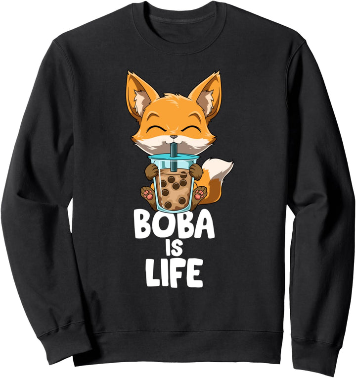 Kawaii Bubble Tea Fox Lustiger Anime Sweatshirt