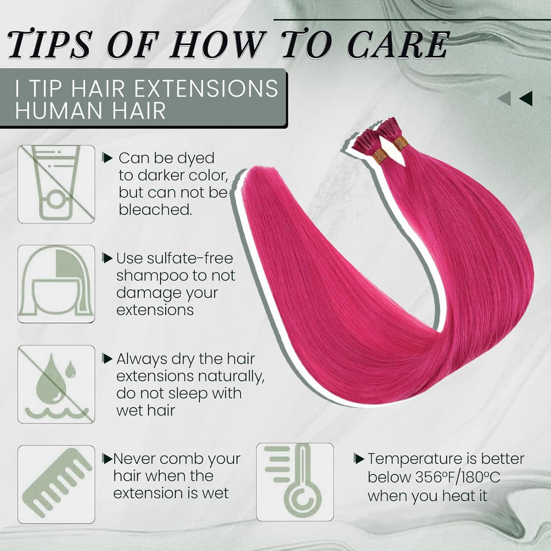 RUNATURE Rosa Bonding Extensions Echthaar Hotpink I Tip Echthaar Extensions Bonding Keratin Haarverl