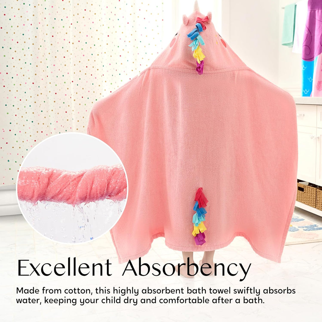 Joiedomi Unicorn 127 x 77 cm Kapuzenhandtuch für Kinder - Weiches Baumwoll-Badetuch -für Kinder von