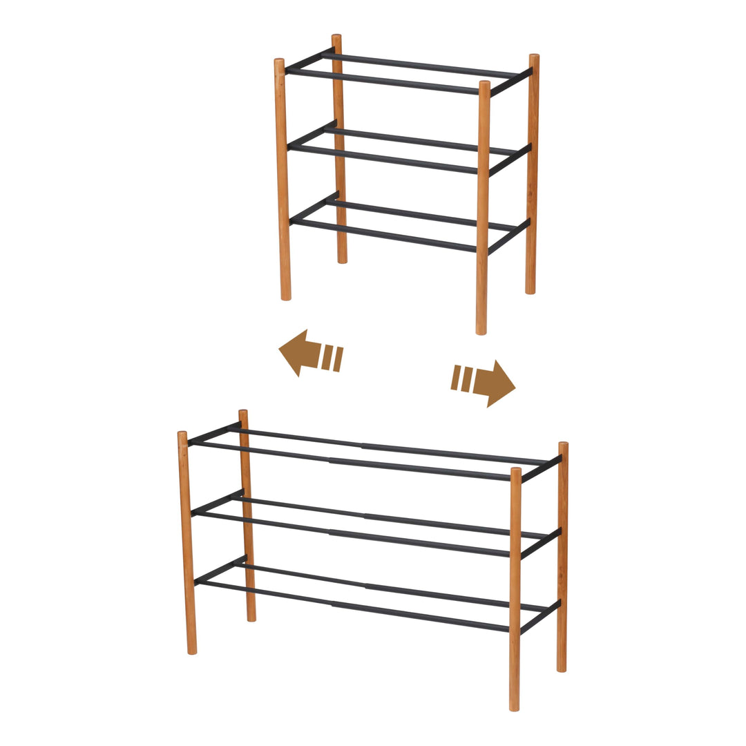 Expand. Shoe Rack - Plain - black Schwarz, Schwarz
