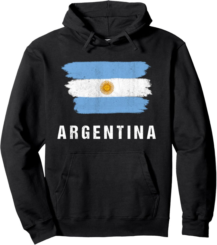 Gemalte Argentinien Fahne / Argentina Flagge Fan Pullover Hoodie