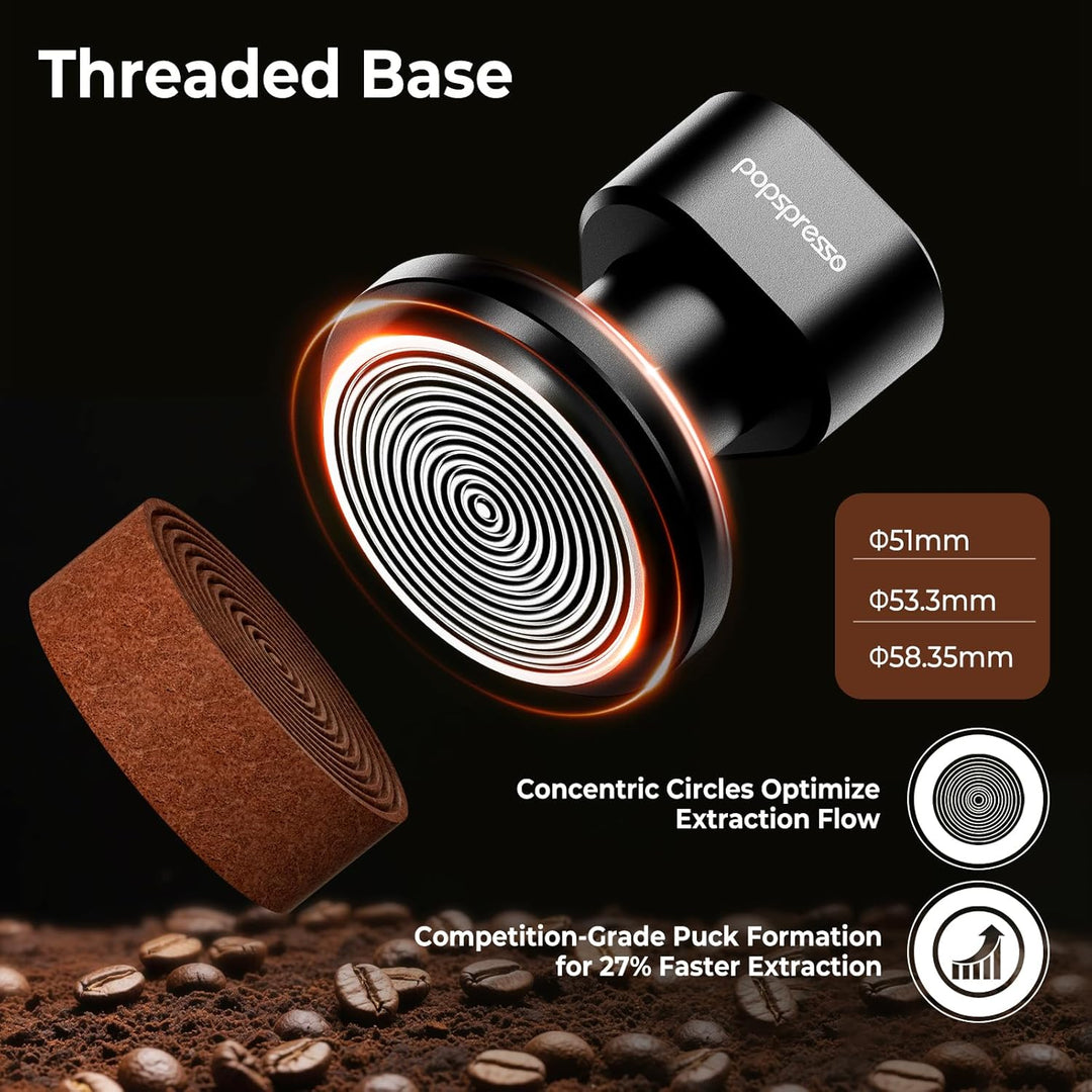 53,3mm Espresso-Tamper, Impact Design Kaffeetamper mit akustischem Feedback, 3-fach federbelasteter
