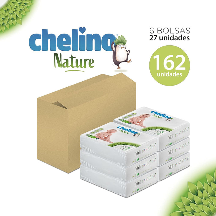 Chelino Nature Kinderwindel, Grösse 6 (17-28 kg), 162 Windeln