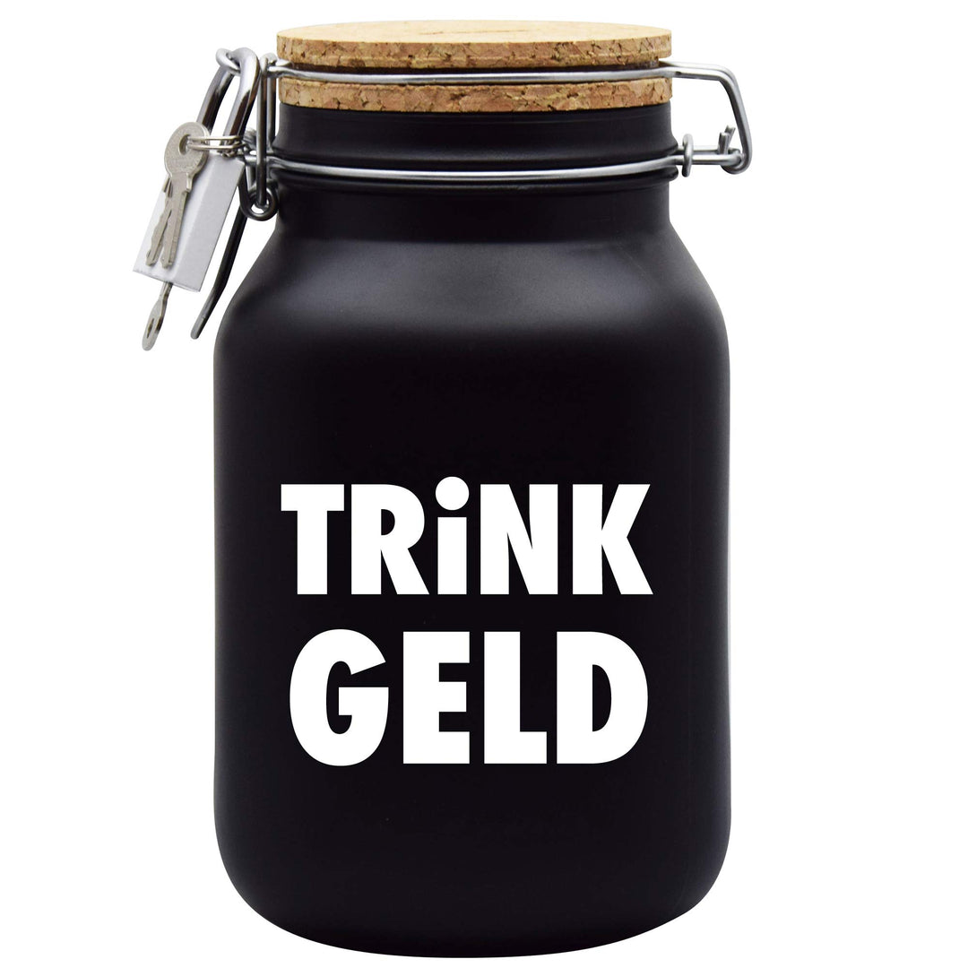 Spardose Trinkgeld Geld Geschenk Idee Schwarz XL