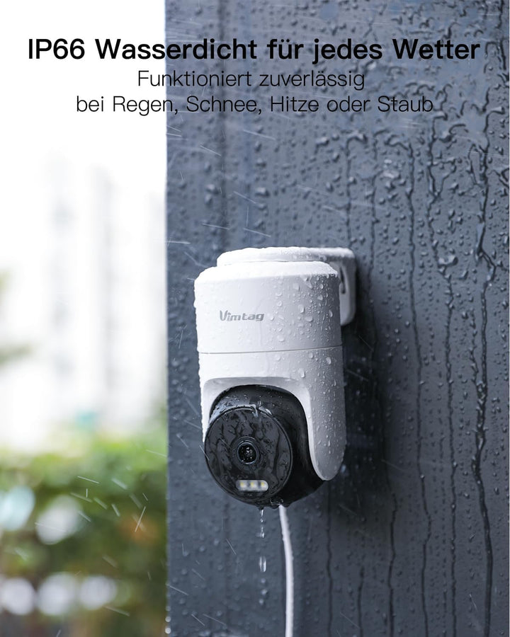 VIM TAG 2pcs 2,5K Überwachungskamera Aussen, 5G WLAN Kamera Überwachung Aussen,360°PTZ-Aussenkamera