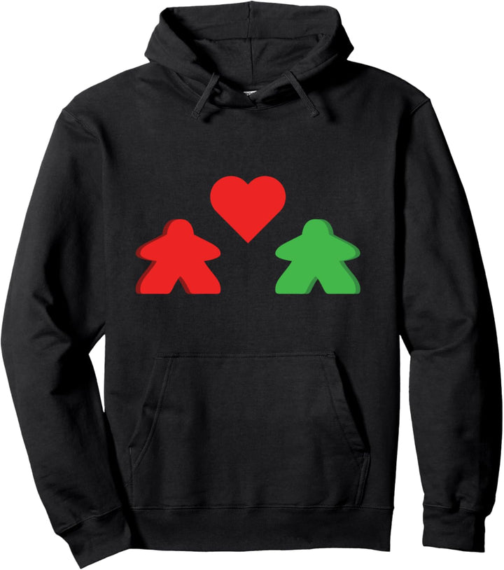 Meeple Couple Brettspiel Rot und Grün Pullover Hoodie