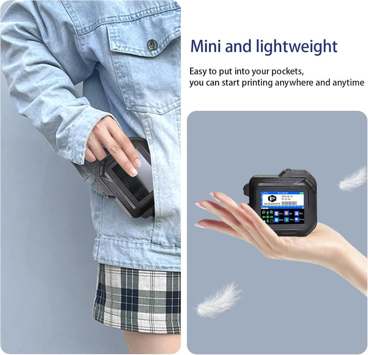 Tragbarer Mini-Tintenstrahldrucker E98 – grosser 2,8-Zoll-Touchscreen und vollständig geschlossenes