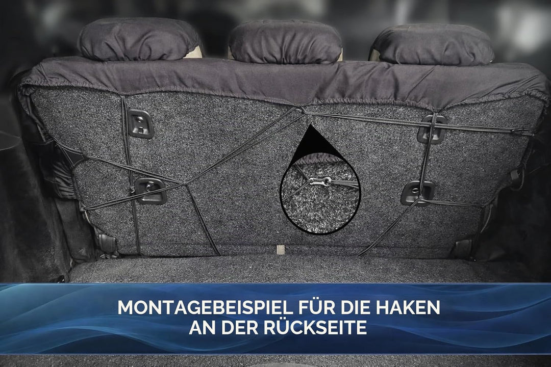 Set Universale Autositzbezüge mit Rückenlehne und 2 Reissverschlüssen, Luftsackkompatible Autositzbe