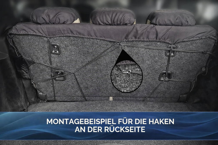 Set Universale Autositzbezüge mit Rückenlehne und 2 Reissverschlüssen, Luftsackkompatible Autositzbe
