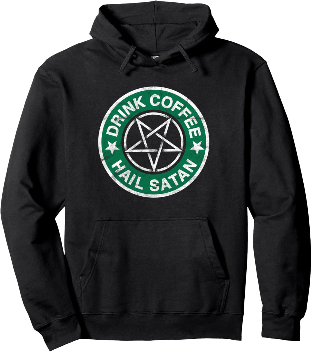 Satan Occult Atheist Death Black Metal 666 Pentagram Vintage Pullover Hoodie