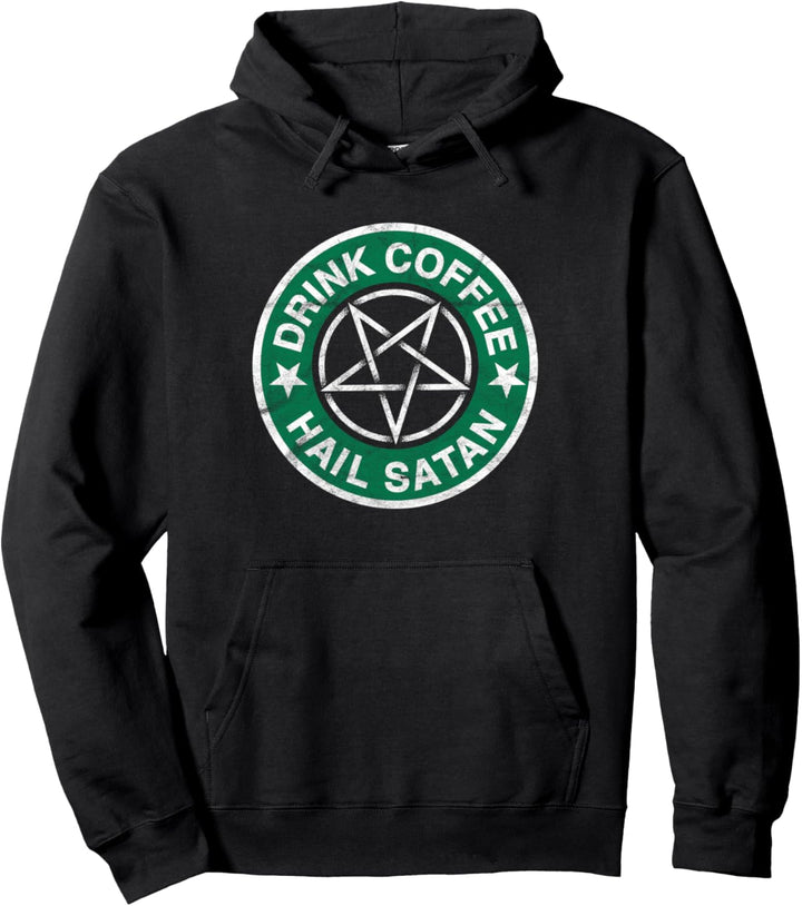 Satan Occult Atheist Death Black Metal 666 Pentagram Vintage Pullover Hoodie