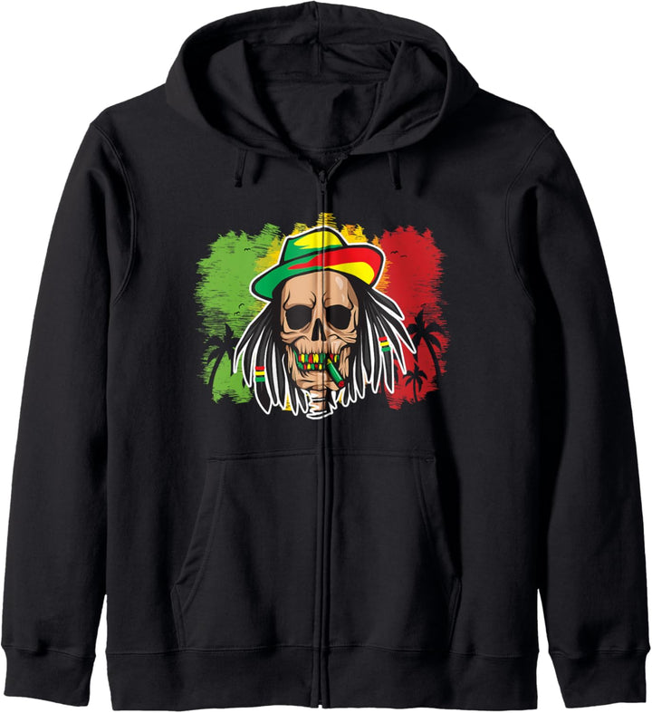 Reggae Skulll rastafari Musik rasta Schädel jamaikanische Li Kapuzenjacke