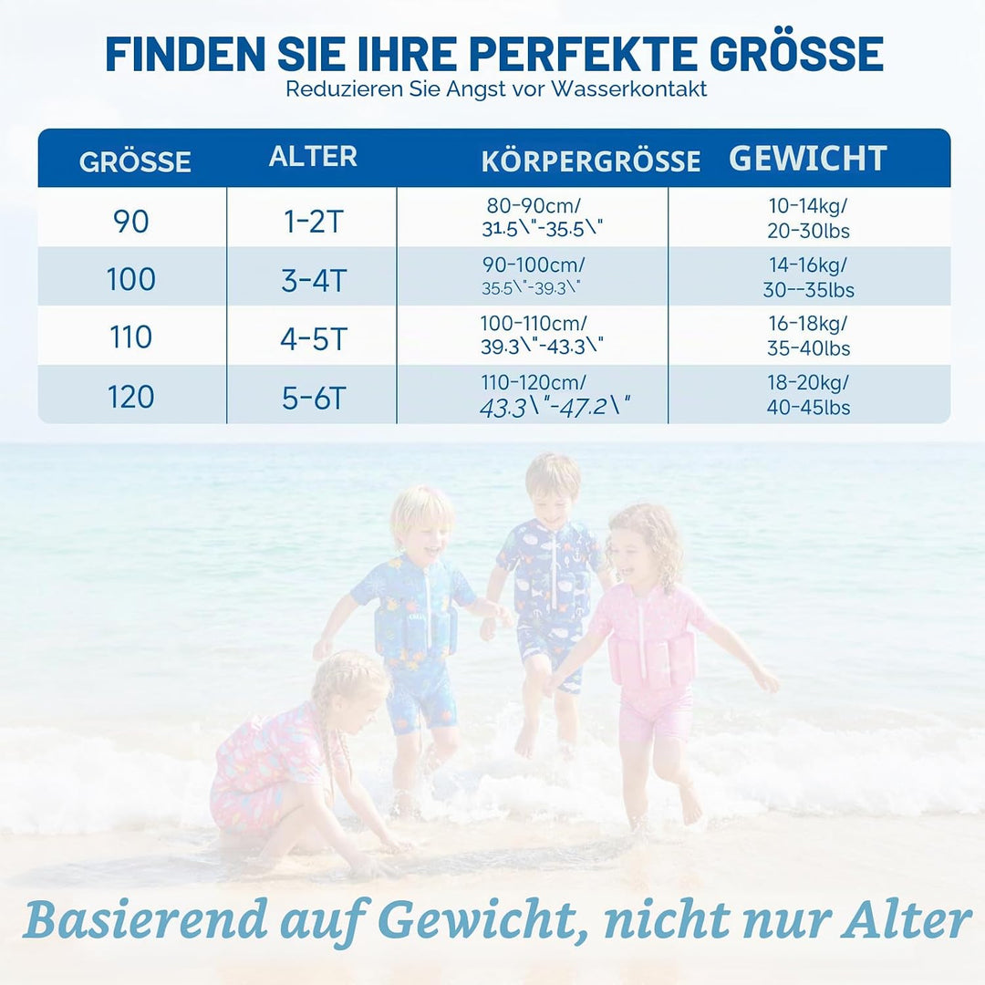 Badeanzug Baby Mädchen Jungen mit Floatation Kleinkind Schwimmtraining Hilfe Schwimmende Badeanzug E