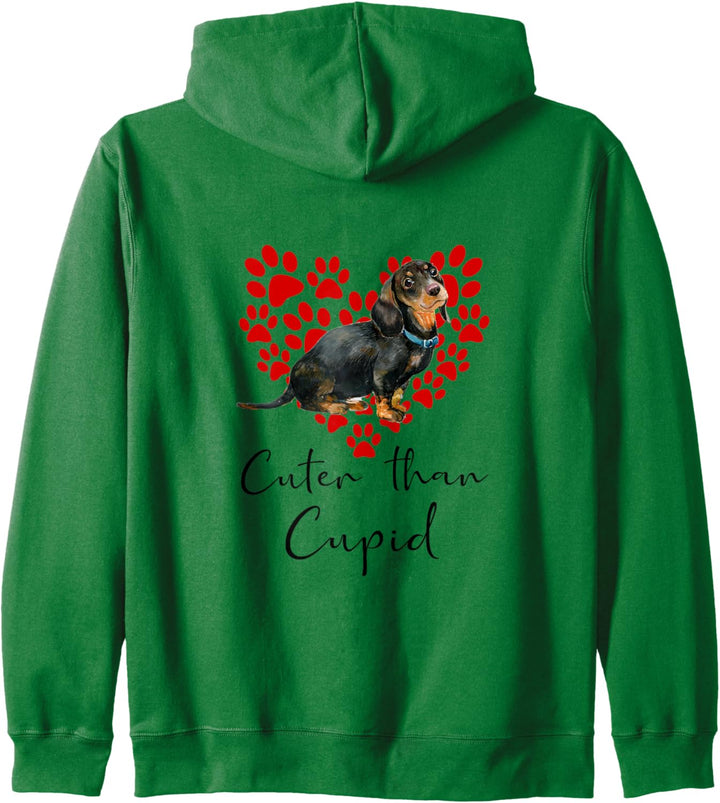 DACKEL Cuter Than Cupid Hunde Valentinstag Kapuzenjacke