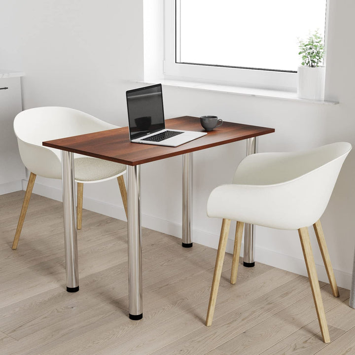 mikon 70x40 | Esszimmertisch - Esstisch - Tisch mit Chrombeinen - Küchentisch - Bürotisch | WALNUSS