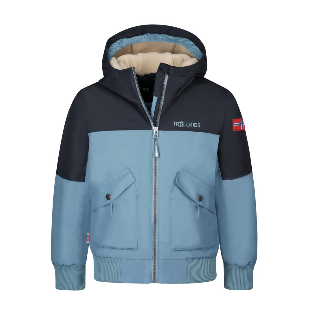 Trollkids wasserdichte atmungsaktive Kinder Jacke GRIMSTAD 104 black/steel blue/desert, 104 black/st