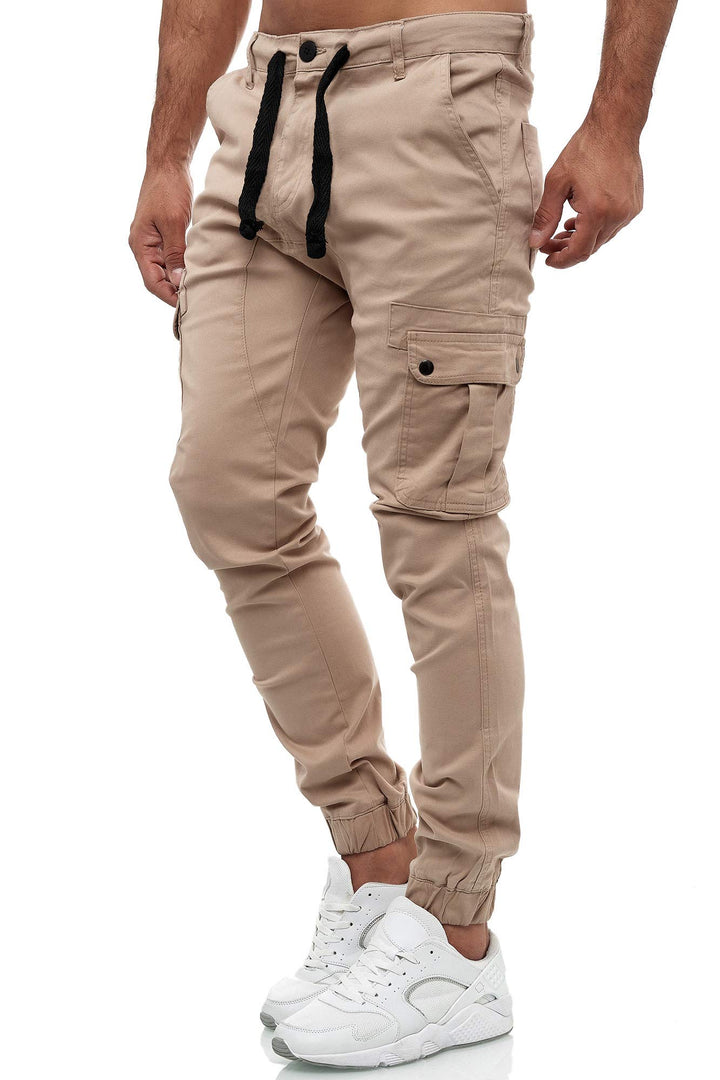 Tazzio Cargohose Herren Cargo Hose Jogger Chino Regular Fit Jeans 18525 29 Beige, 29 Beige