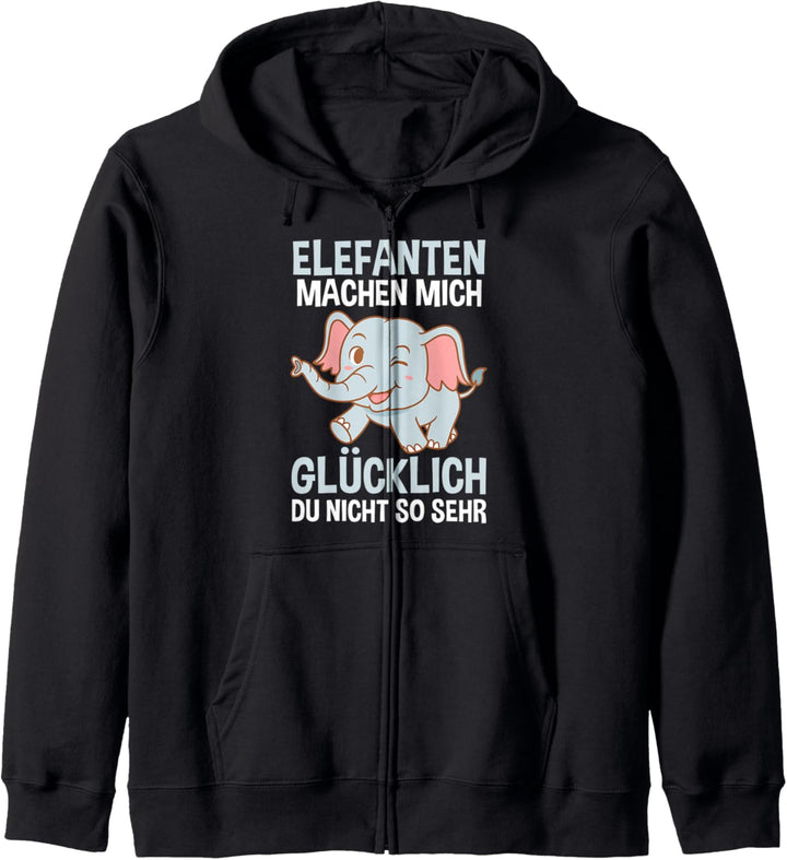 Elefanten machen mich glücklich Kapuzenjacke