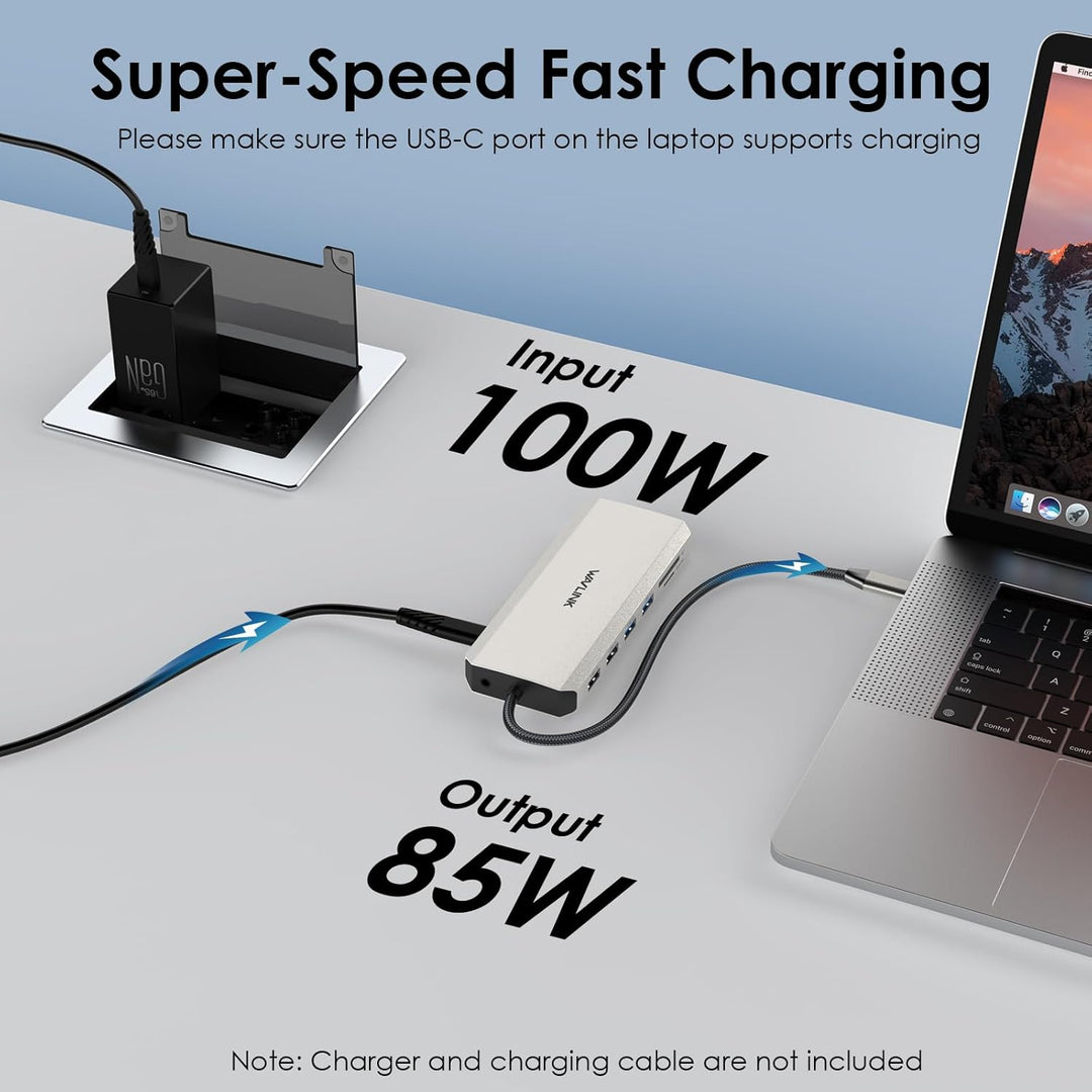 WAVLINK 12-in-1 USB C Docking Station, Dual HDMI Dockingstation USB C, Multiport-Adapter mit 4K Dual