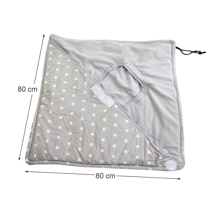 BAMBINIWELT Einschlagdecke Babydecke Decke für Babyschale Kinderwagen mit Fleece universal (Eule grü