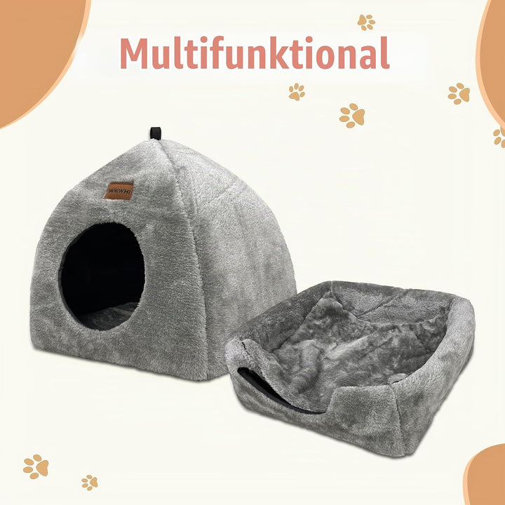 Katzenhöhle für Drinnen Katzenzelt mit Waschbarem Plüschkissen Weiches und Flauschiges Katzenhaus Kl